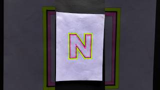 N Letter with Nion colours 💛🩷trending viralvideo viralshorts popular trending trendingshorts [upl. by Anaxor]