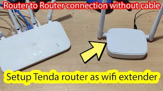 How to setup tenda wifi router as repeater  WiFi extender [upl. by Sivat901]