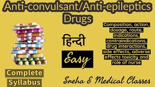 Anticonvulsant Antiepileptics Drugs  Hindi  Pharmacology [upl. by Lesirg537]