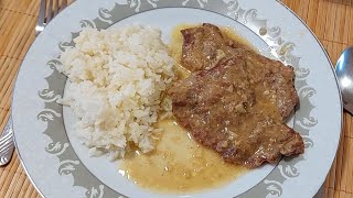 Juneći šnicli u umaku sa češnjakom beef steaks in garlic sauce [upl. by Aliuqehs]