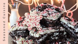 Peppermint Bark Oreo Fudge Brownies  How To Make Peppermint Bark [upl. by Eneg]