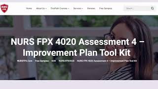 NURS FPX 4020 Assessment 4 –Improvement Plan Tool Kit [upl. by Weintrob419]