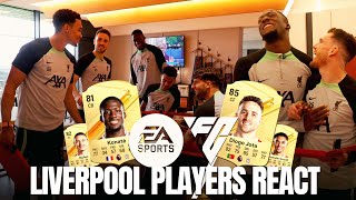 Liverpool players react HILARIOUS Jota amp Konate partnership  EA SPORTS FC 24 ratings revealed [upl. by Grae209]