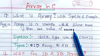 Array in C language  what is array explain with syntax and example program in c [upl. by Clie797]