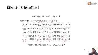 Data Envelopment Analysis  Example with multiple inputs and multiple outputs [upl. by Jenne]