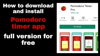 How to download and install pomodoro timer app [upl. by Linis467]