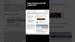 How To Retrieve DS160 Application in a Minute ⏳ [upl. by Eleonore]