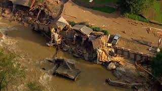 North Carolina storm damage aerials Chimney Rock [upl. by Auqeenahs456]