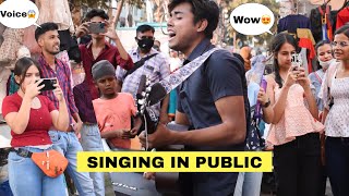 Singing Hindi Bollywood Songs In Public  Shocking Girls Reactions😱  Street Prank Video  Jhopdi K [upl. by Herrera737]