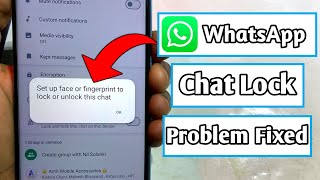 set up face or fingerprint to lock or unlock this chat problem  whatsapp chat lock problem [upl. by Drue]