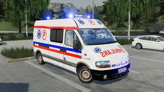 Polish Ambulance in action  Farming Simulator 2019  Renault Master FS 19 LS 19 Car Vehicle Mod [upl. by Bev]