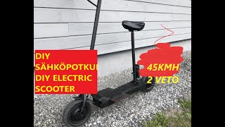 ITSETEHTY 2 VETO SÄHKÖPOTKULAUTA DIY 2WD ELECTRIC SCOOTER [upl. by Ansley]