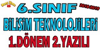 6Sınıf Bilişim Teknolojileri 1Dönem 2Yazılı Sınavı Hazırlık [upl. by Crofoot812]