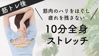 【筋トレ後10分】筋肉のハリをしっかりほぐし、しなやかな身体をつくるストレッチ [upl. by Atsed230]