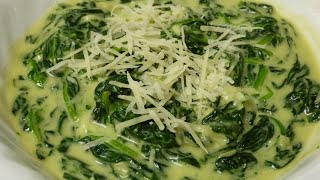 Creamy Spinach  No Flour Creamed Spinach [upl. by Norvell280]