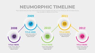 Neumorphic Timeline Animated Slide Design In Powerpoint [upl. by Merrili669]