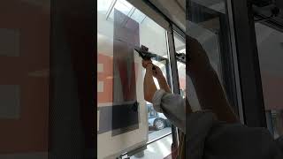 Perforated Window Film Removal installation vinyl satisfying shorts [upl. by Austin907]