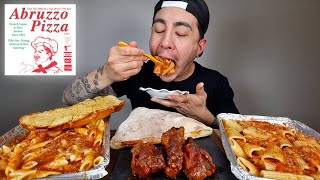 EATING Meat Saucy Penne Pasta  Rigatoni Pasta  CHEESY Panzerotti From Abruzzo Pizza Mukbang [upl. by Ardnaek253]