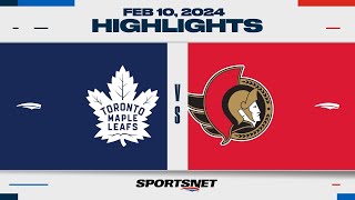 NHL Highlights  Maple Leafs vs Senators  February 10 2024 [upl. by Jer]