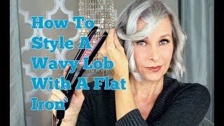 How To Style A Wavy Lob With Flat Iron [upl. by Anifesoj]