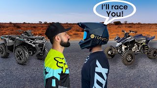 HATER Calls Me Out To RACE  Outlander vs Suzuki 450 [upl. by Mcnalley]