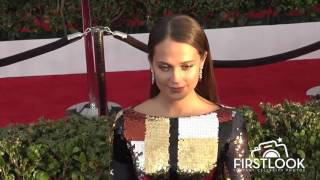 Alicia Vikander arrives at the 2016 SAG Awards [upl. by Abraham156]