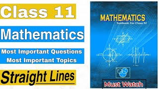 straight lines class 11  important questions straight lines class 11 ncert straight lines class 11 [upl. by Aieken]