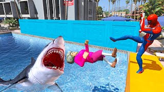 Scary Teacher 3d  Spiderman Mission Revenge Mission Shark Attack  Game Animation [upl. by Marius]