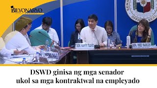 DSWD ginisa ng mga senador ukol sa mga kontraktwal na empleyado  Agenda [upl. by Aldred]