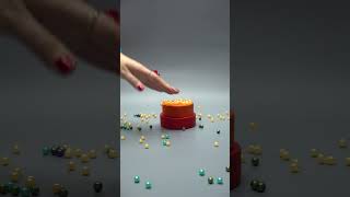 Tower of Colored Plastic Pearl Beads and Six Wooden Cups Oddly Satisfying Reverse [upl. by Olbap577]