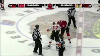 Jarome Iginla vs Troy Brouwer Oct 12 2009 [upl. by Auqenes]