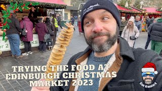 exploring the food at Edinburghs Christmas market 2023 [upl. by Durwin]