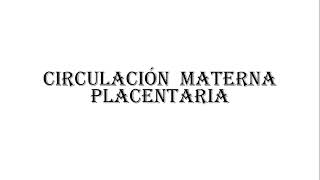 CIRCULACIÓN MATERNA PLACENTARIA [upl. by Amol973]