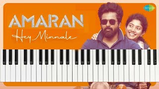 hey minnale keyboard notes  Amaran  Gv prakash [upl. by Emyam]