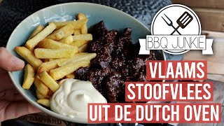 Vlaams Stoofvlees uit de Dutch Oven  BBQ Junkie [upl. by Reh]