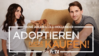 René Adler und Lilli Hollunder  Tiere ADOPTIEREN statt KAUFEN  PETA [upl. by Glynas]