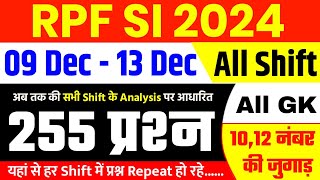 RPF SI 09 Dec  13 Dec ALL Shift Analysis 2024  RPF SI EXAM Analysis 2024  RPF SI ANALYSIS 2024 [upl. by Vivl611]