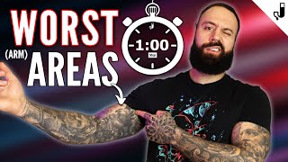 The MOST PAINFUL AREAS to Get Tattooed ON THE ARM [upl. by Cyrus]