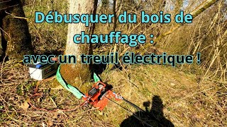 Débusquer du bois de chauffage avec un treuil électrique [upl. by Best]