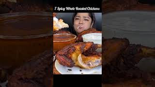 Spicy Whole Roasted Chickens 😋 indianmukbangshow mukbang chickenrecipe youtubeshotseatingvideos [upl. by Aicinad659]