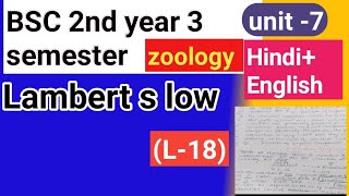 BSC 2nd year 3rd semester zoology topics Lambert s low [upl. by Jennette]