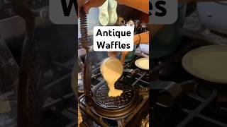 Making waffles with a century old waffle iron restoration tinyhouse barnfind waffles [upl. by Woll212]