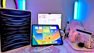 iPad Pro 12’9 M2 6 generationCellular 128gb  Apple Pencil 2gn Aesthetic unboxing Accessories [upl. by Pepi625]