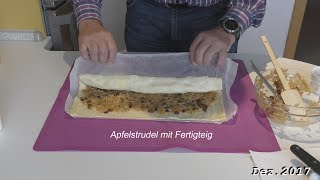 Apfelstrudel mit Fertigteig gebacken in 4K von tubehorst1 [upl. by Ancelin]