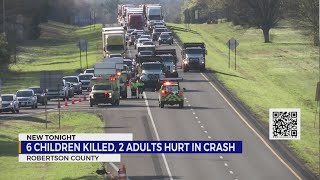 Six children dead two adults injured after multivehicle crash in Robertson County [upl. by Burrow513]