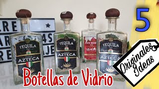 5 Ideas Originales y Fáciles de Hacer con BOTELLAS de VIDRIO  Botellas de Cristal Decoradas [upl. by Allevon]