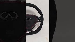 G37 full alcantara style steering wheel with embroidery carbonfibersteeringwheel [upl. by Otokam]