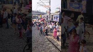 Public waiting train line l two train crossing l local platform trainvideo [upl. by Nicky269]