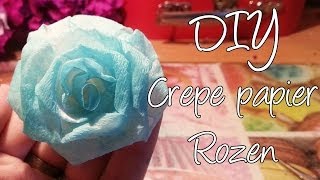 Diy Maak een Crepe papier roos Rolled ribbon rose [upl. by Ainevul988]