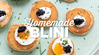 Easy Blini Recipe  Supergolden Bakes [upl. by Sllew]